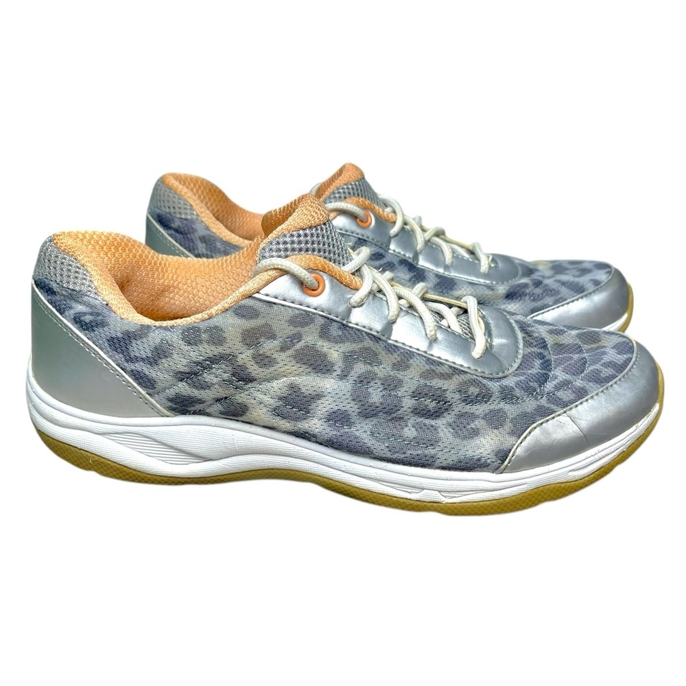Women's Vionic Neptune Gray Pink  Leopard Athletic Walking Sneakers Shoes